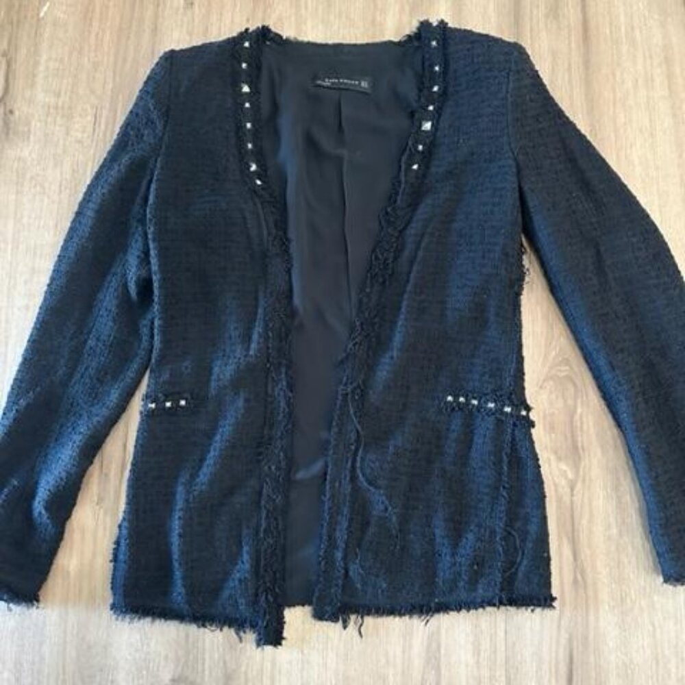 Zara- Black Blazer with Studs. Size Medium
